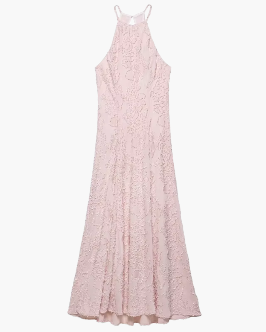 Getextureerde Halter Maxi-Jurk met Open Rug voor Dames