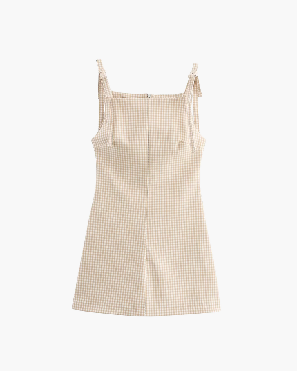 Mini Jurk met Strikband en Vierkante Kraag voor Dames