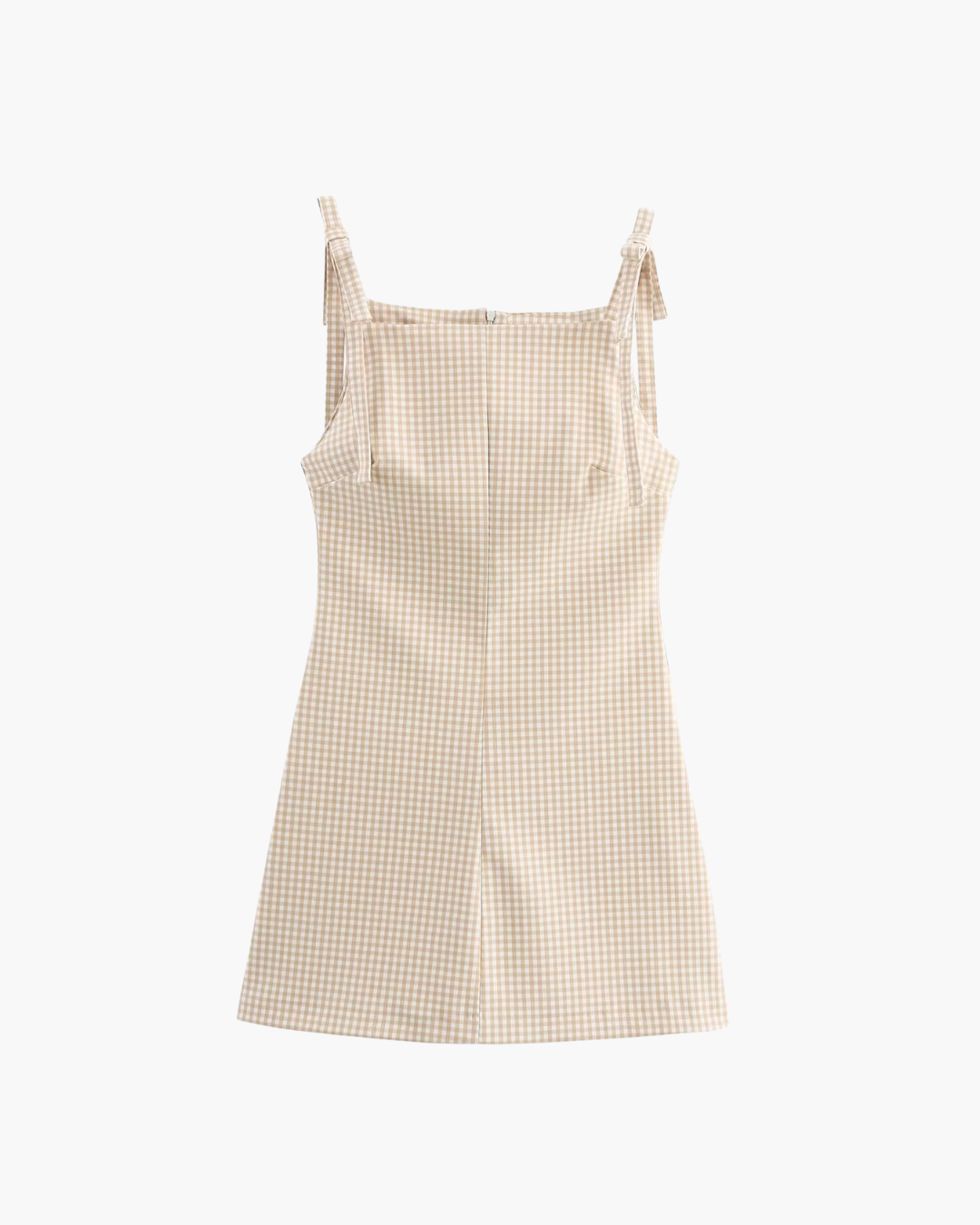 Mini Jurk met Strikband en Vierkante Kraag voor Dames