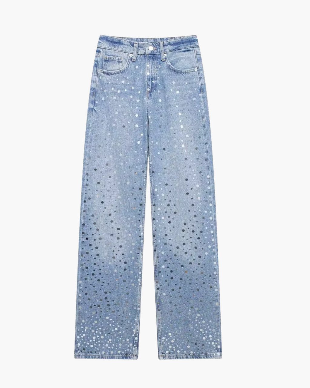 Elegante Wijde Jeans met Pailletten voor Dames