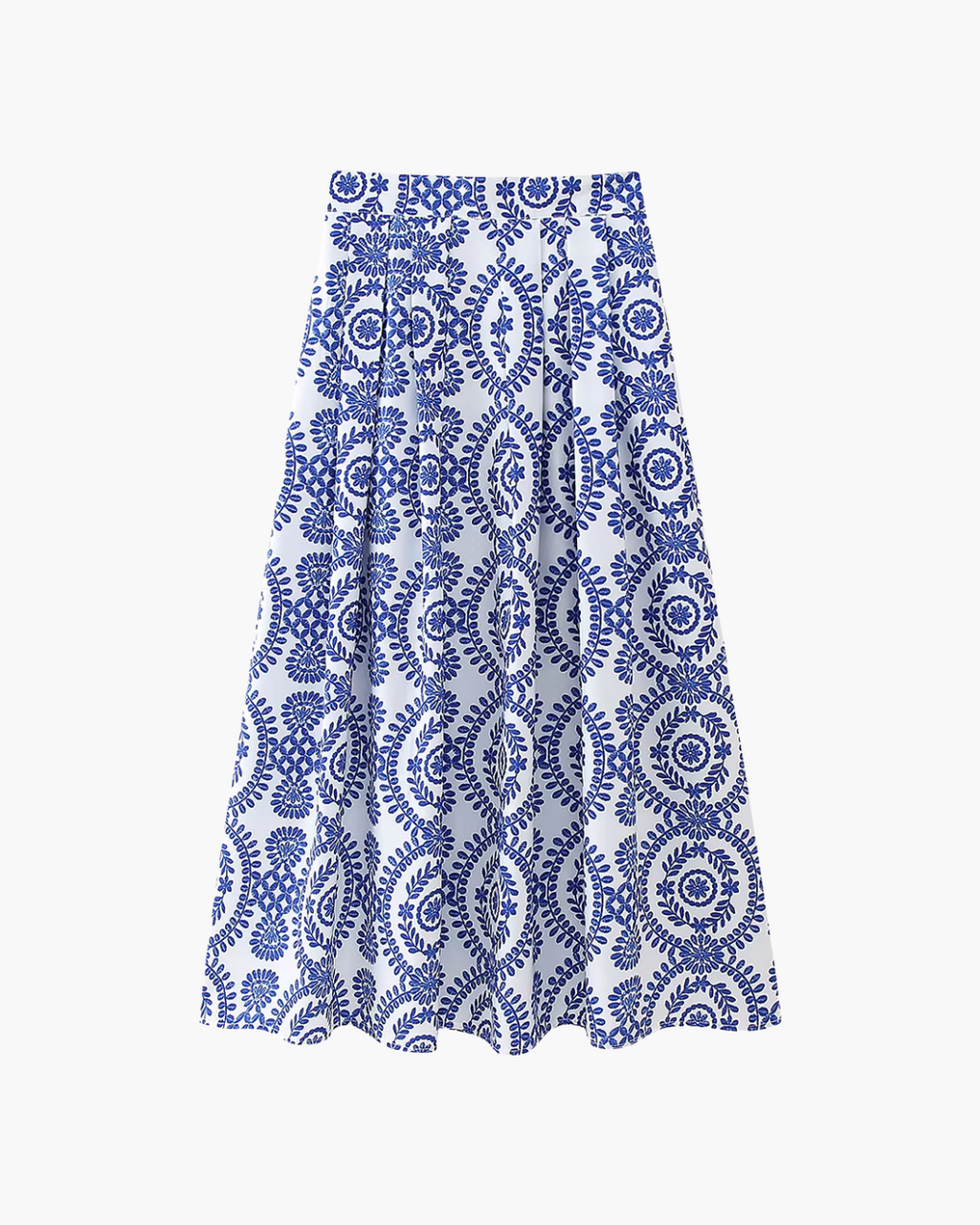 Lange Geplooide Casual Rok met Print voor Dames