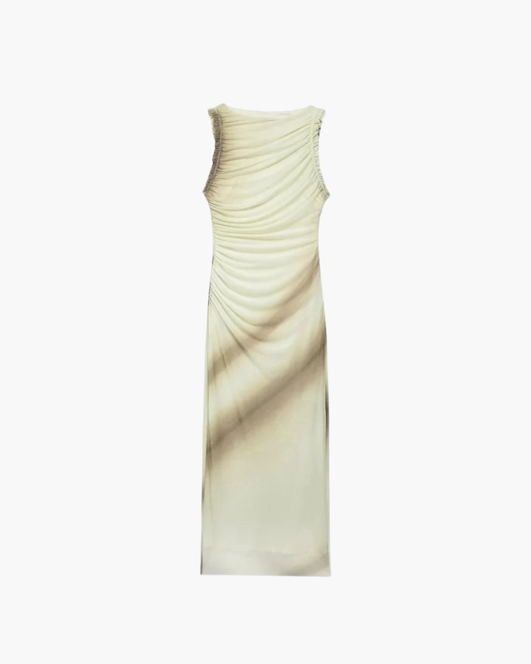 Mouwloze Tule Bodycon Midi Jurk met Ruches voor Dames
