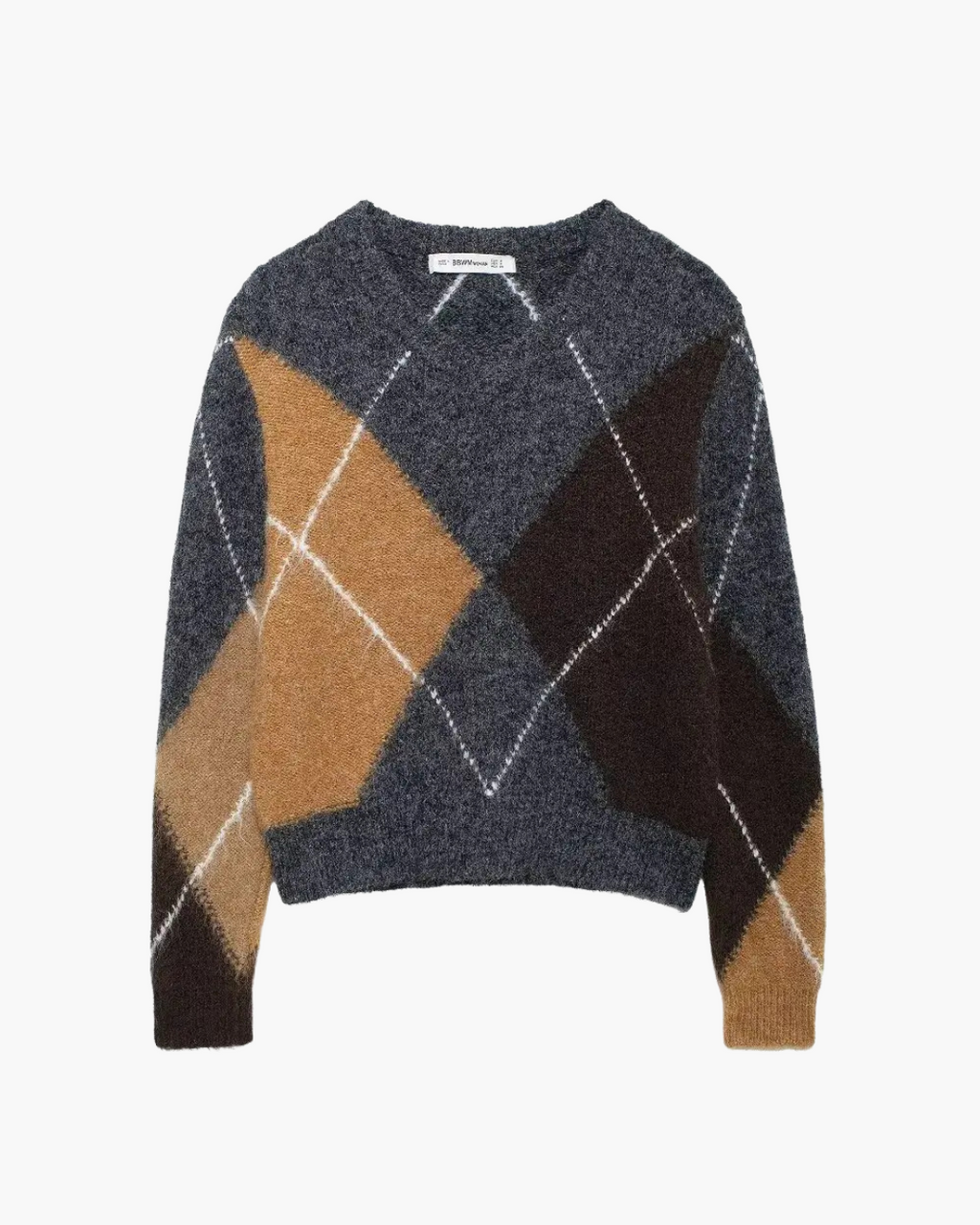 Elegante Geruite V-Hals Herfst Trui voor Dames