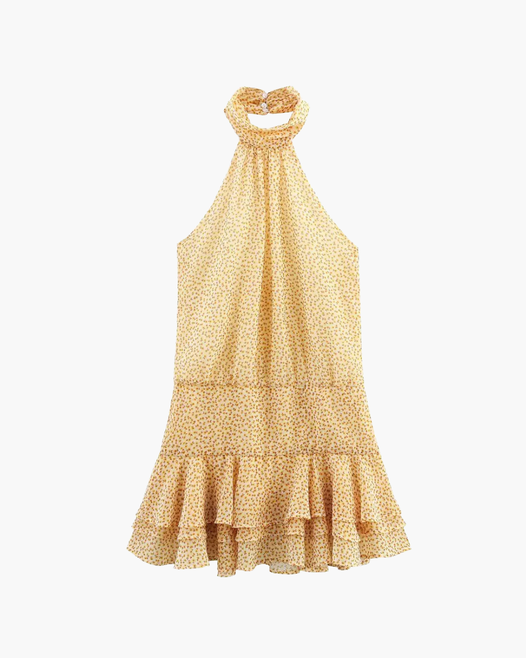 Zomerse Off-Shoulder Mini Jurk – Ruches & Halterdetail voor Dames