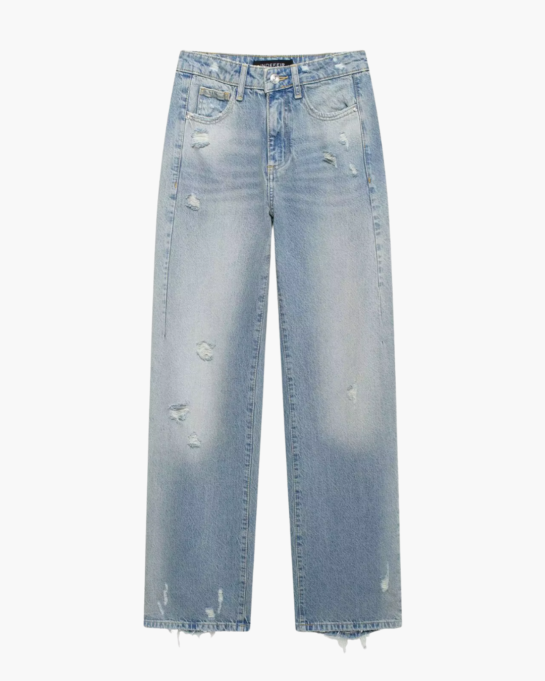 Losse Mid-Rise Jeans met Gescheurde Details voor Dames