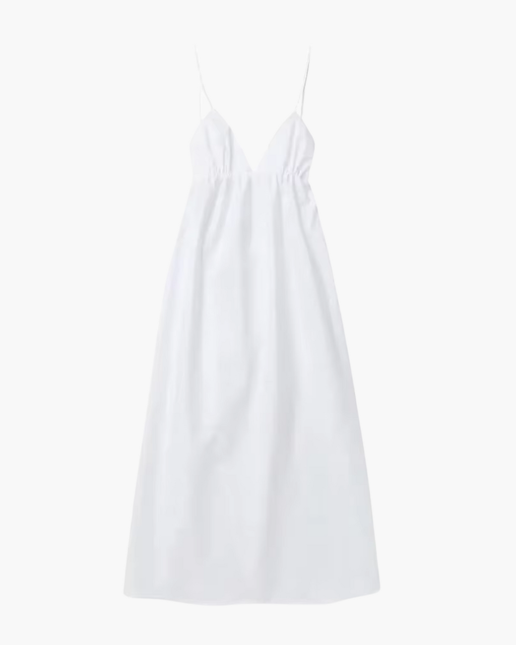 Witte Elegante Halterjurk met V Hals en Spaghettibandjes