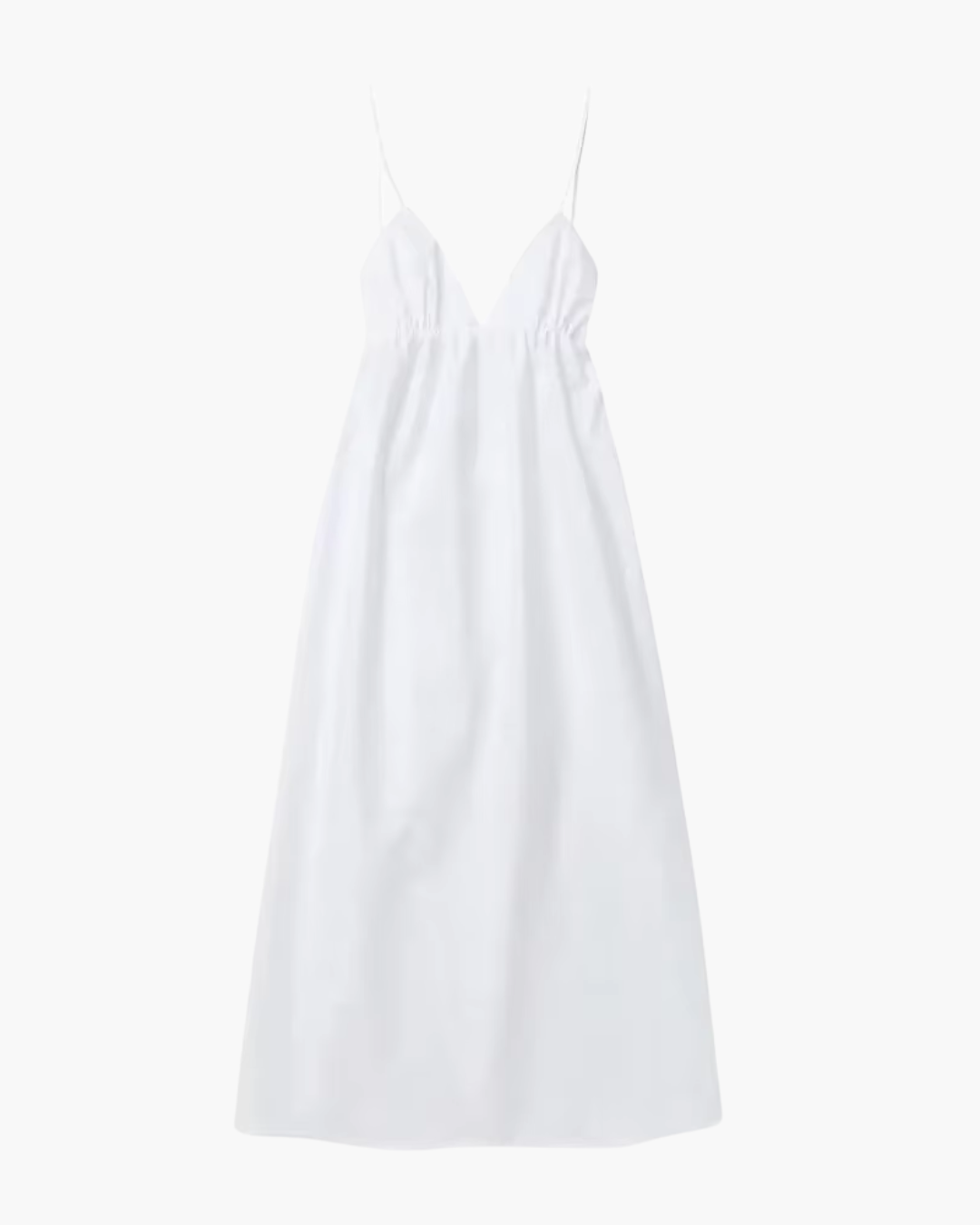 Witte Elegante Halterjurk met V Hals en Spaghettibandjes