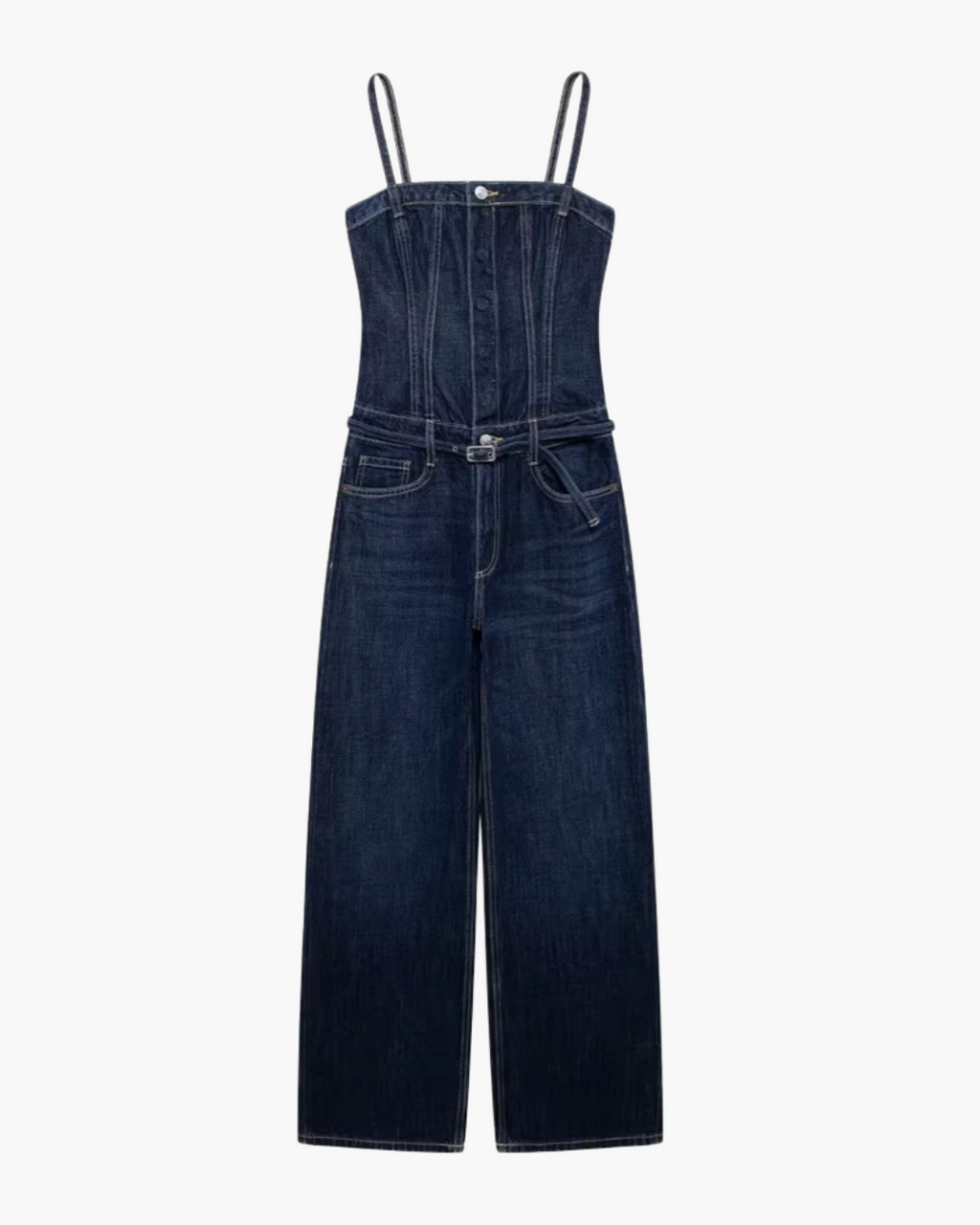 Comfortabel Denim Jumpsuit met Tailleriem voor Dames