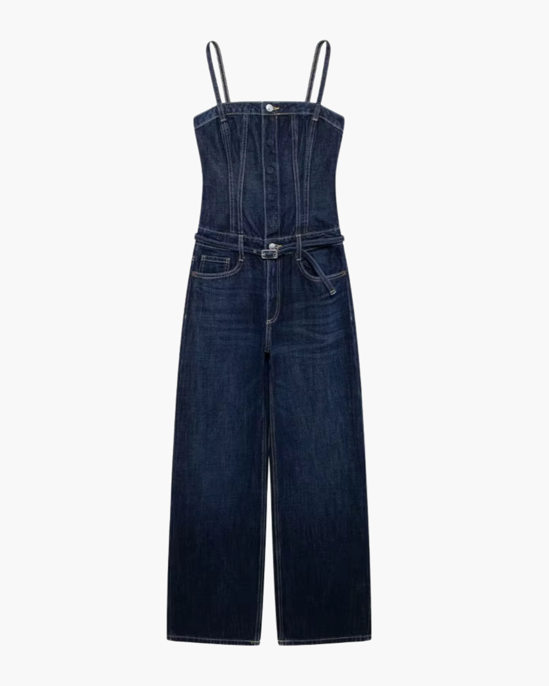 Comfortabel Denim Jumpsuit met Tailleriem voor Dames