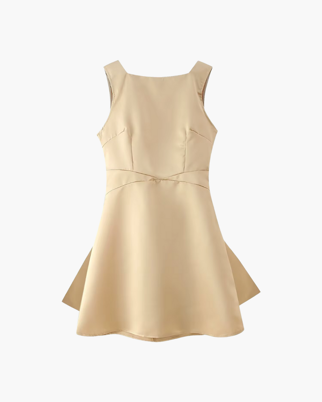 Satijnen Mini Jurk met Vierkante Hals voor Dames