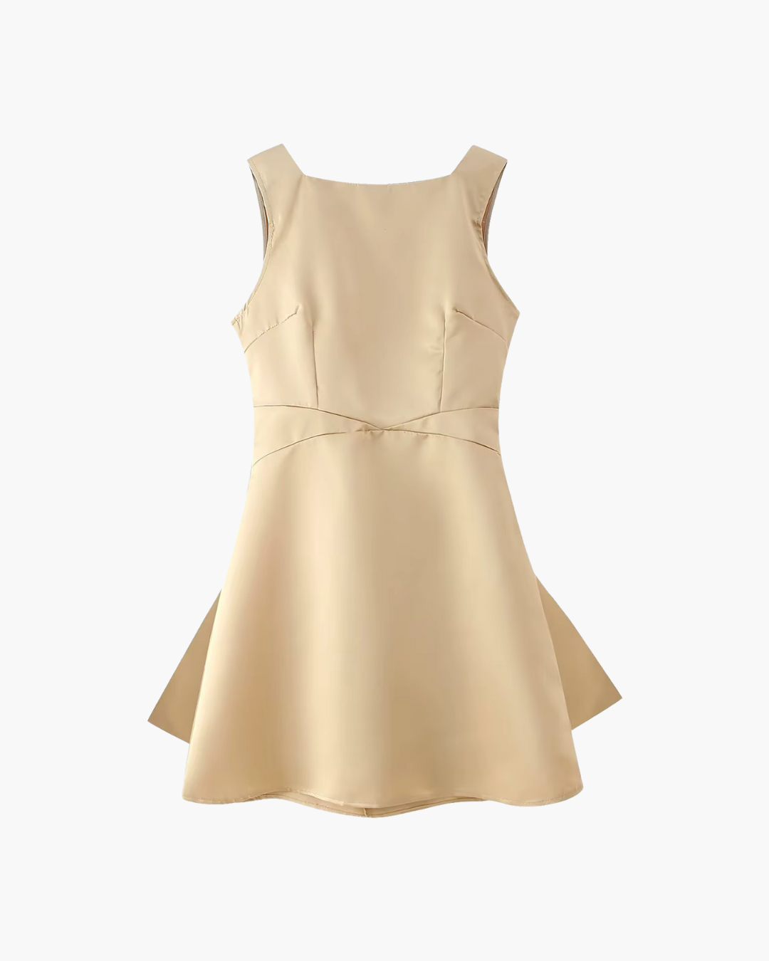 Satijnen Mini Jurk met Vierkante Hals voor Dames