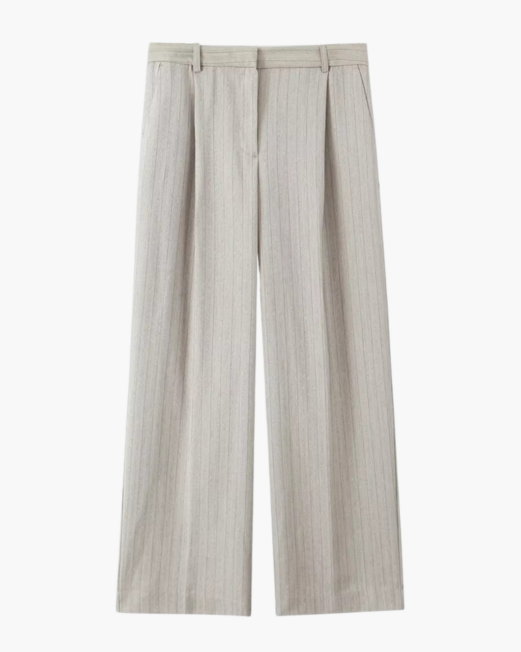 Gestreepte Beige Wijde Pijpen Pantalon voor Dames