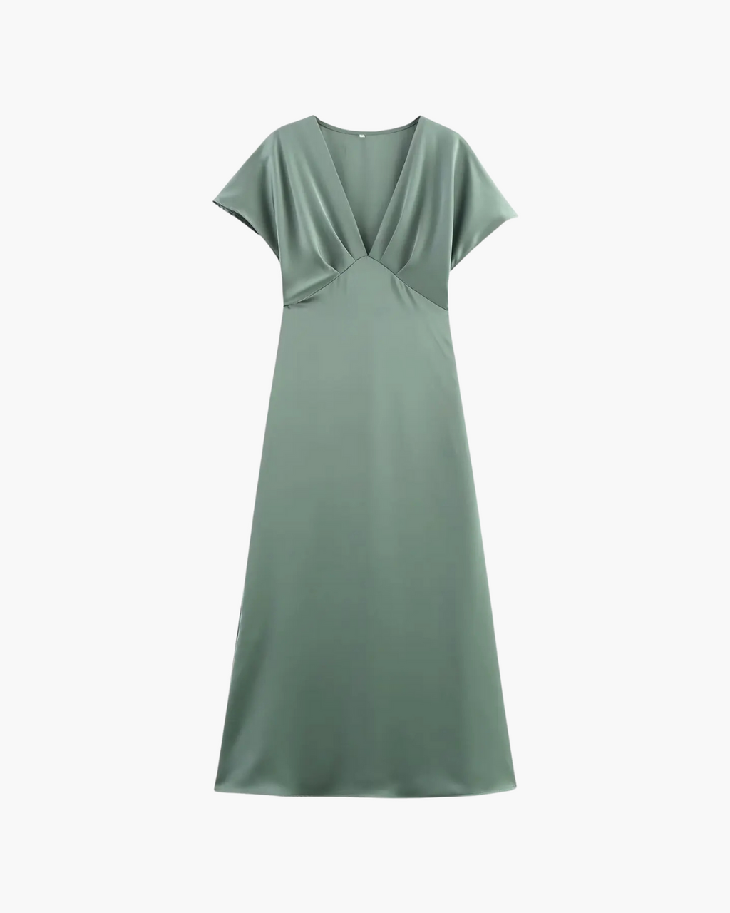 Elegante Midi Jurk met V-Hals en Plooi Details voor Dames