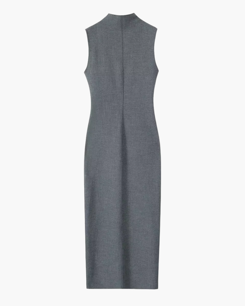 Vintage Grijze Mouwloze Jurk met Split en O-Hals Voor Dames