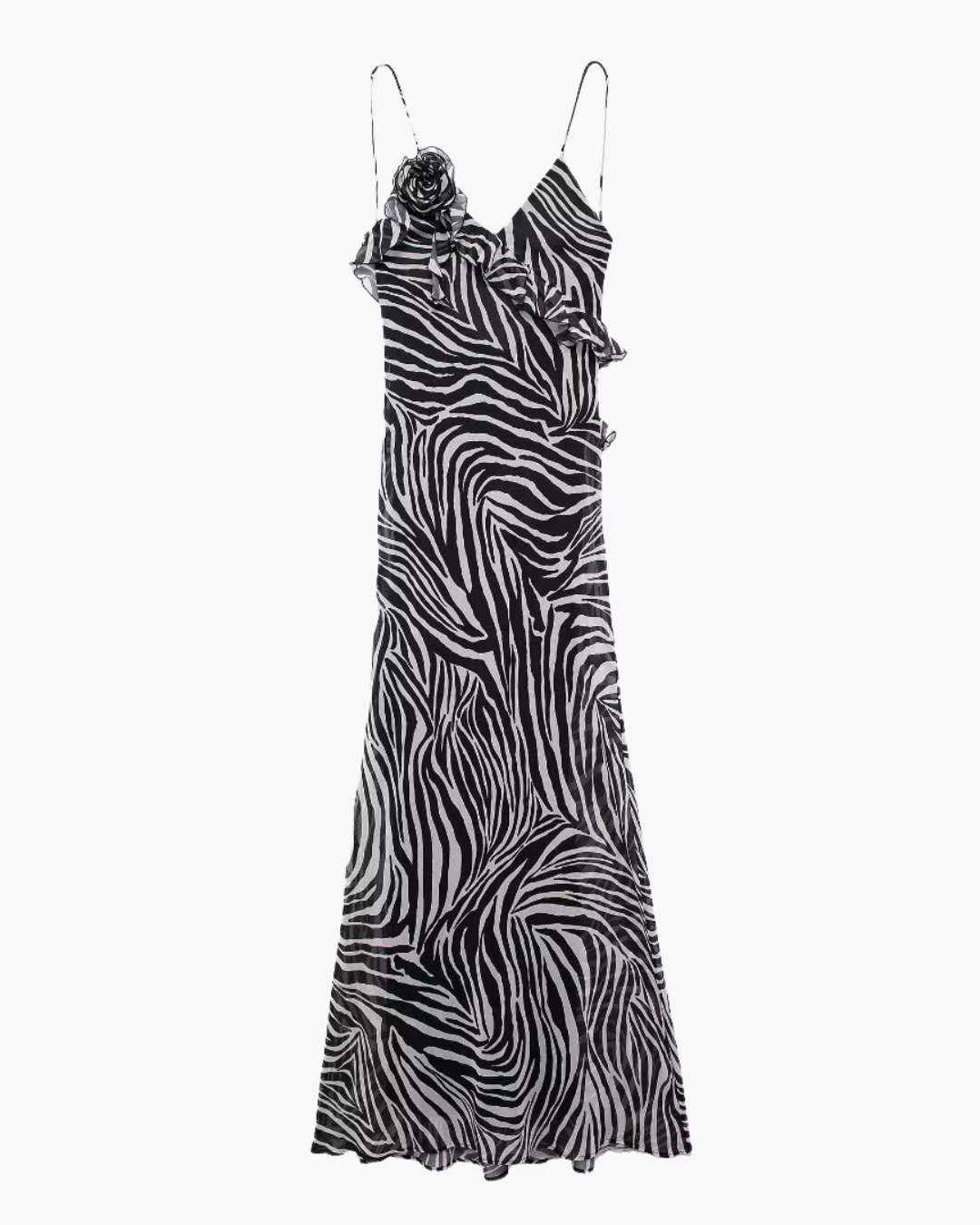 Vintage Cami Jurk met Bloemen en Zebra Print voor Dames