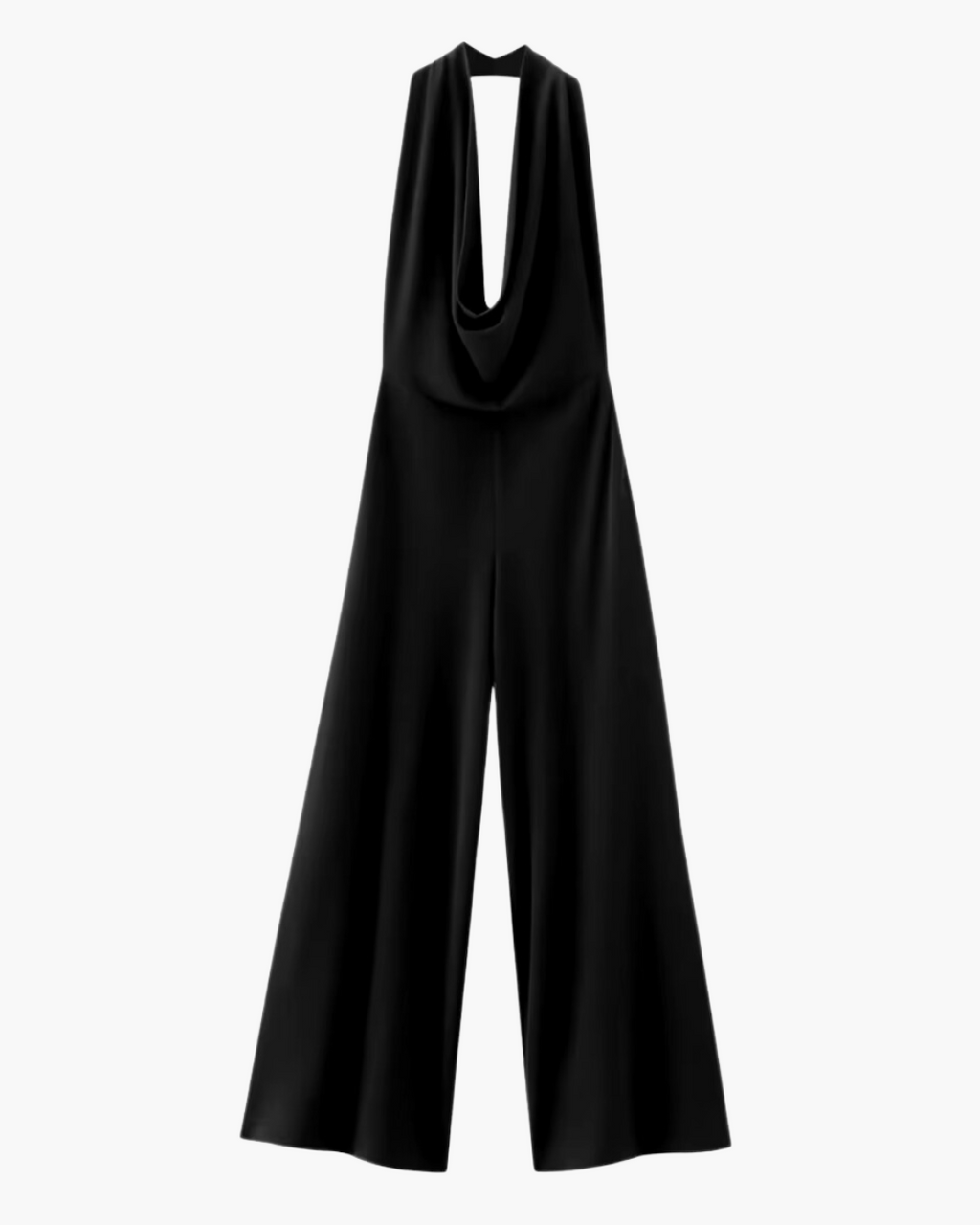 Zwarte Elegante Dames Jumpsuit Met Open Rug