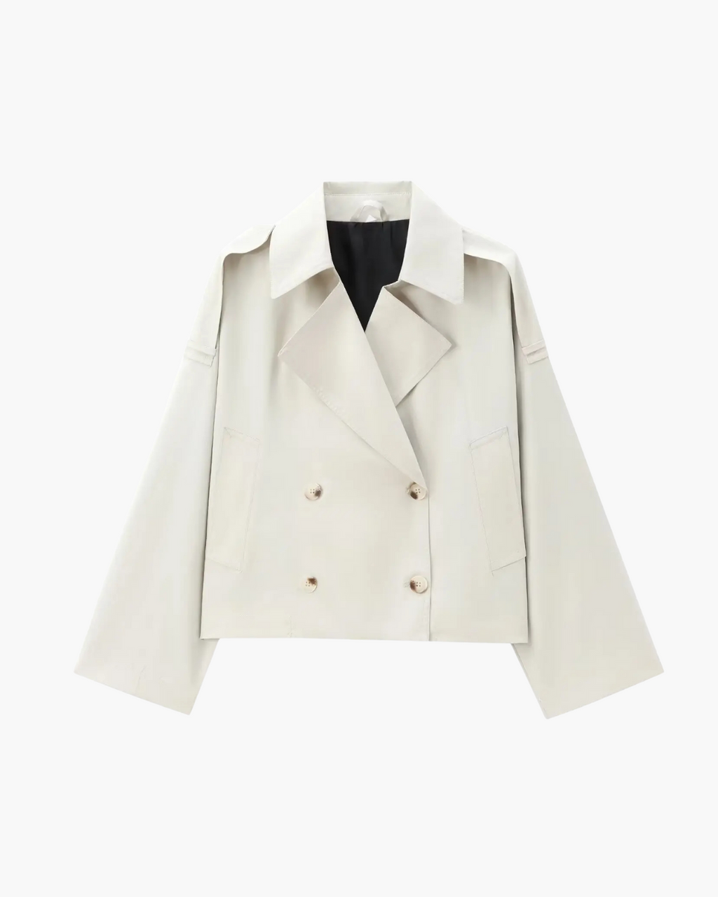 Effen Cropped Trenchcoat voor Dames