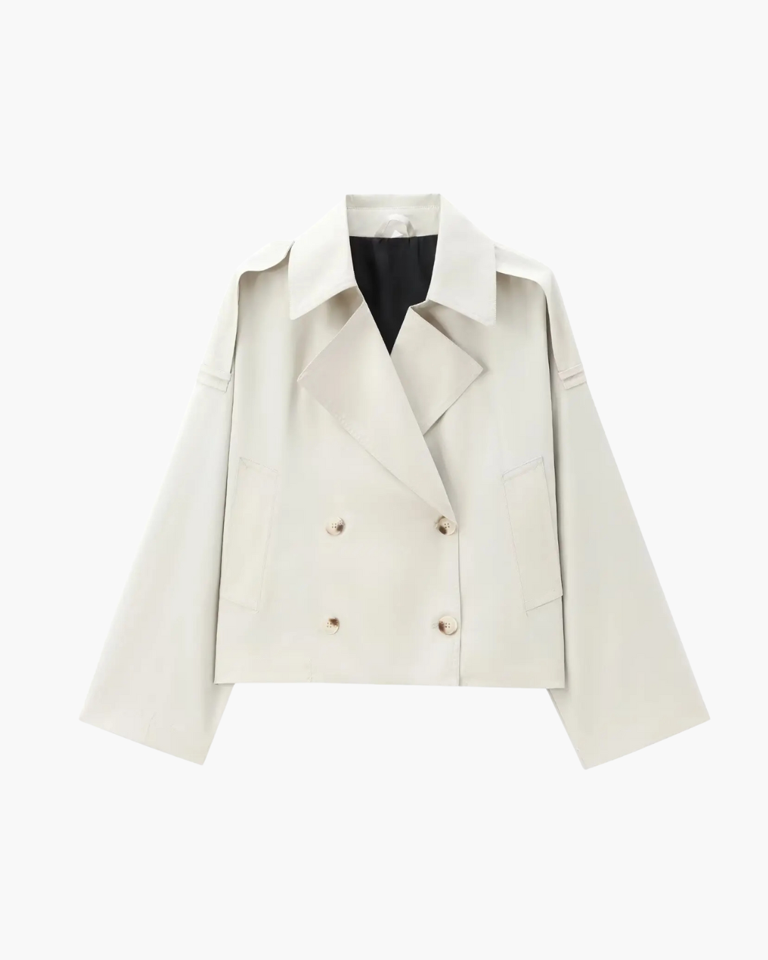 Effen Cropped Trenchcoat voor Dames