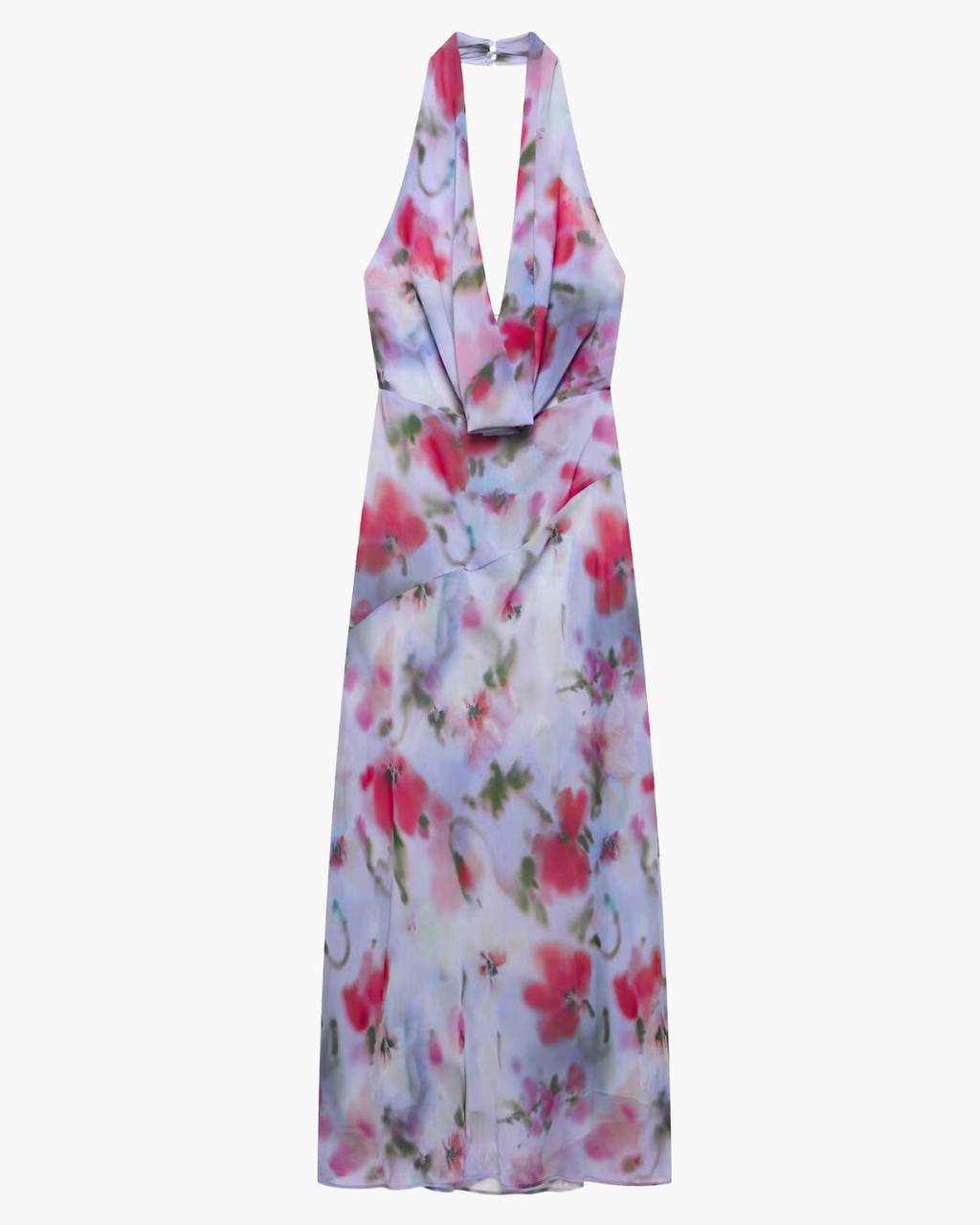 Retro Halter Hals Backless Midi Jurk met Print voor Dames