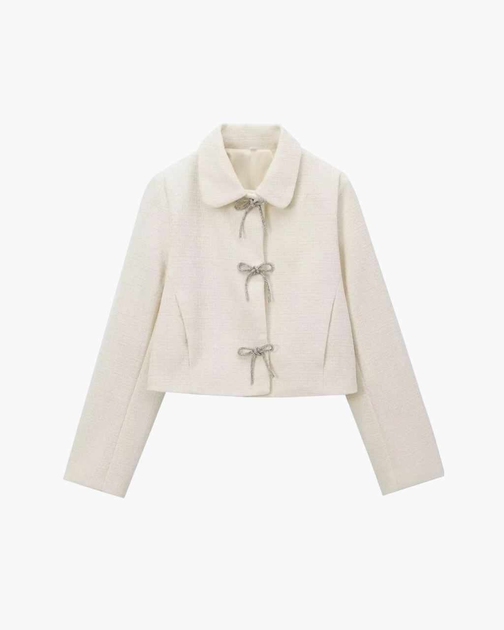 Vintage Effen Herfstjas met Strikjes en Knopen voor Dames