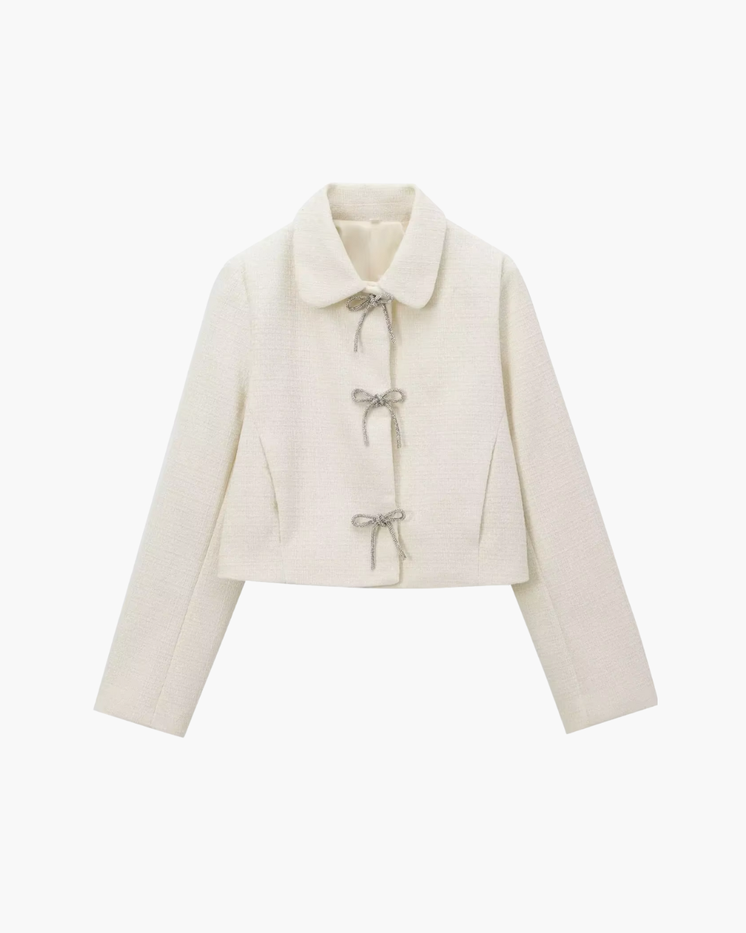 Vintage Effen Herfstjas met Strikjes en Knopen voor Dames