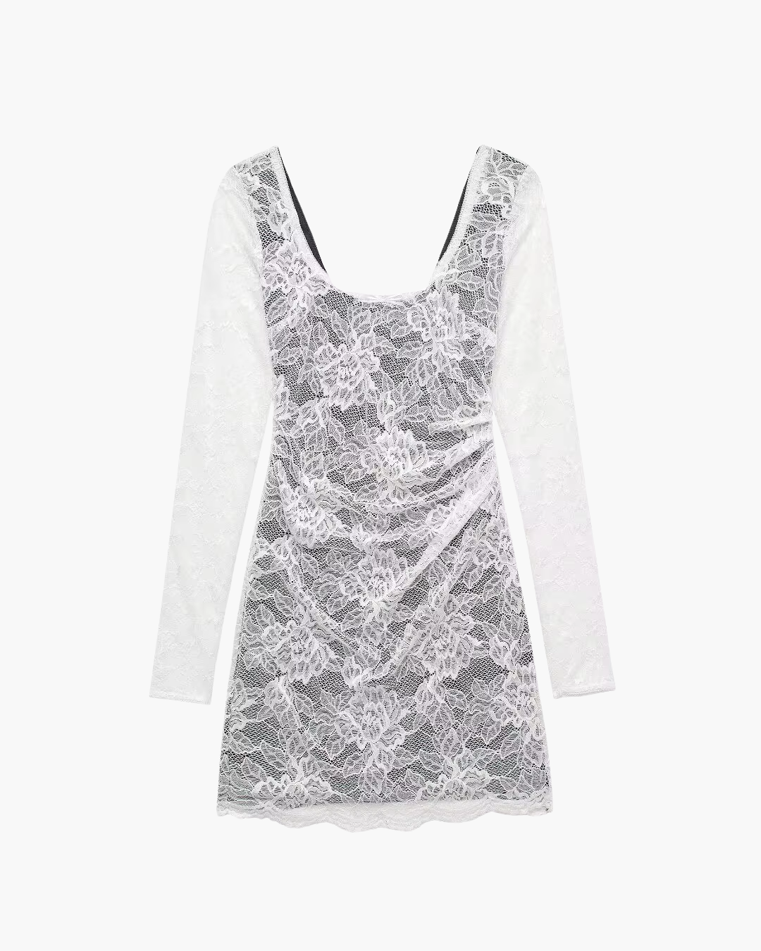 Kanten Mini-jurk met Vierkante Hals en Strikje voor Dames