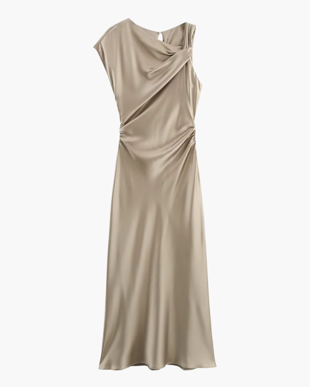 Elegante Slim Fit Midi Jurk met Uitgehold Design voor Dames