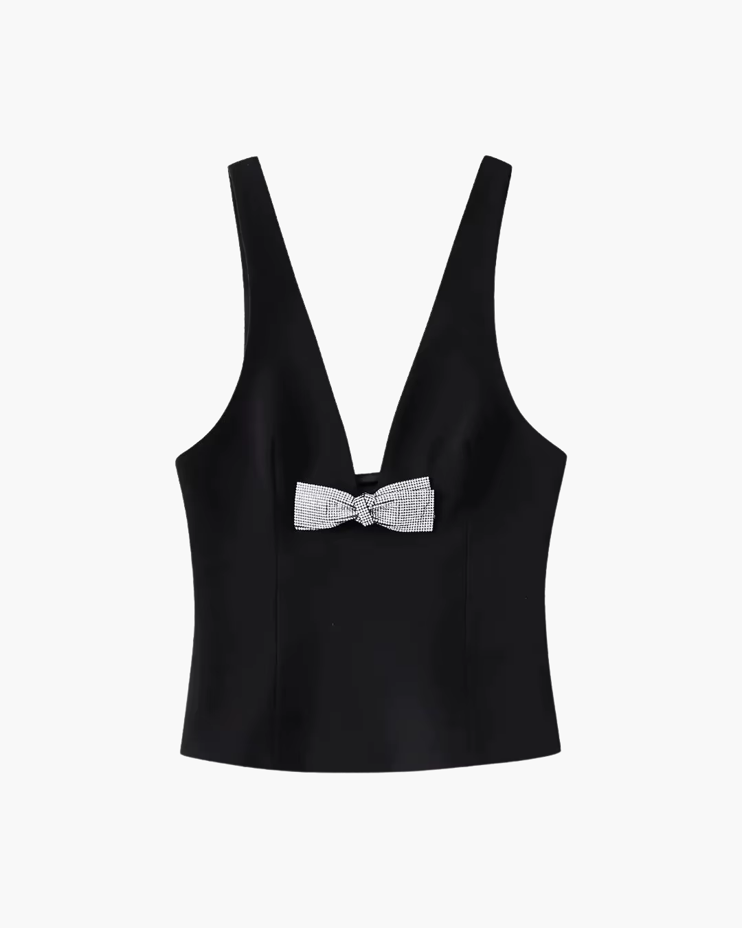 Strass Strik Top met Open Rug en Rits voor Dames