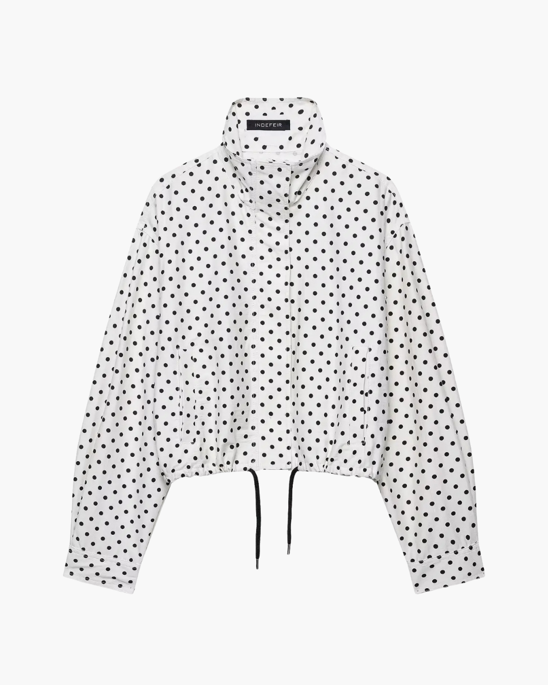 Casual Losse Polkadot Herfstjas met Rits en Trekkoord voor Dames