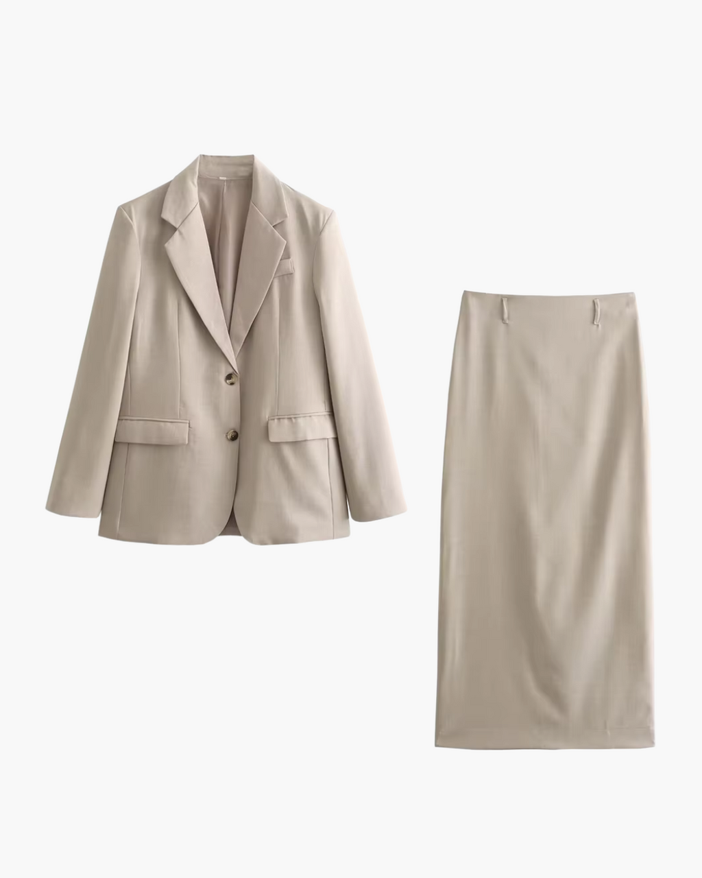 Casual Blazer met Hoge Taille Rok Set voor Dames