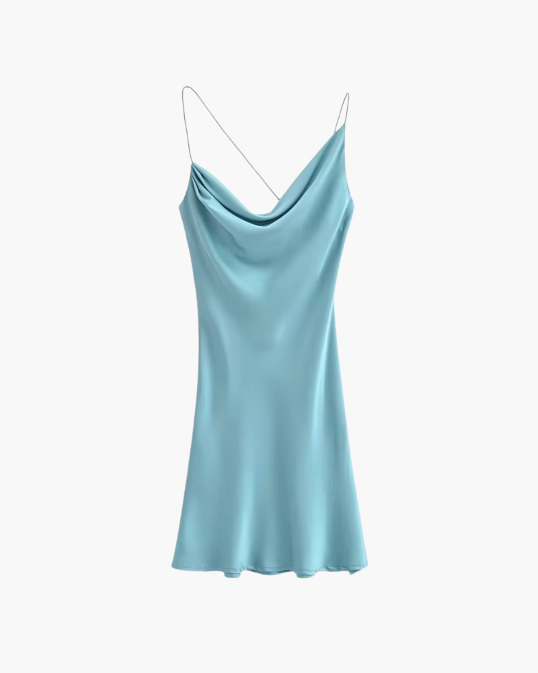 Satijnen Halter Mini-Jurk met Spaghettibandjes voor Dames