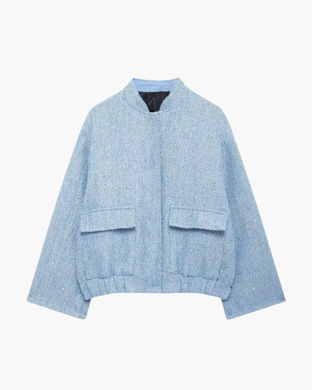 Wollen Damesjas met Lovertjes en Zakdecoratie