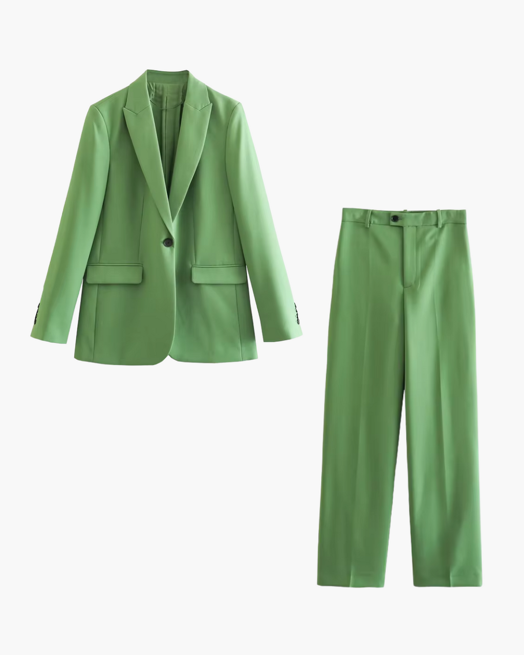 Lente Groene Zomer Blazer en Broek Set voor Dames