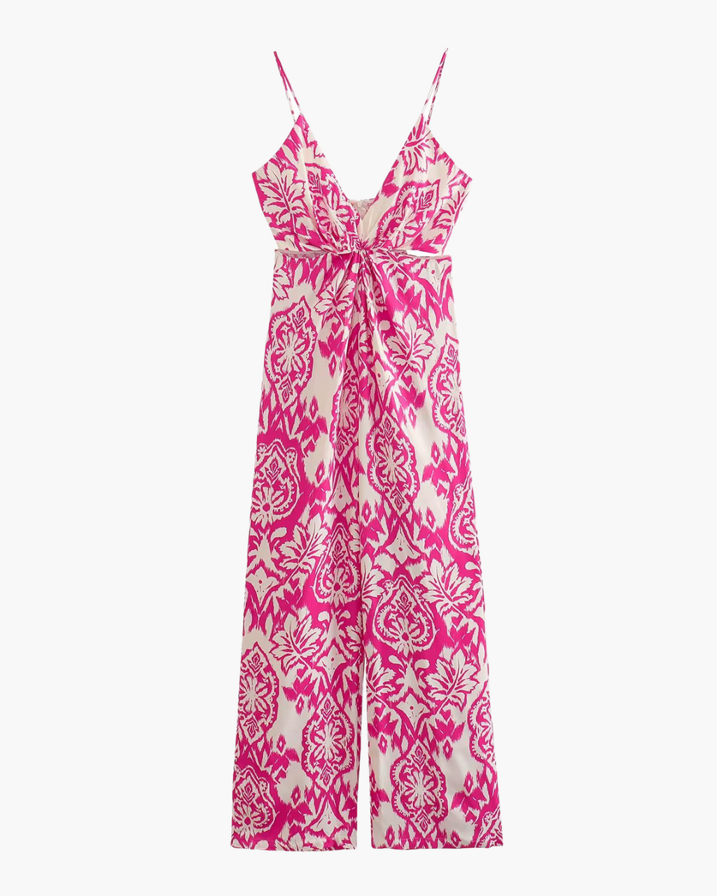 Zomerse Print Jumpsuit met Hoge Taille en V-Hals voor Dames