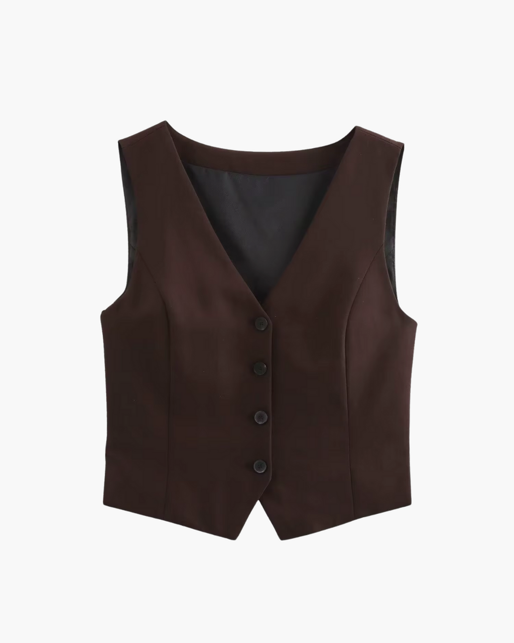 Vintage Mouwloos Cropped Gilet voor Dames