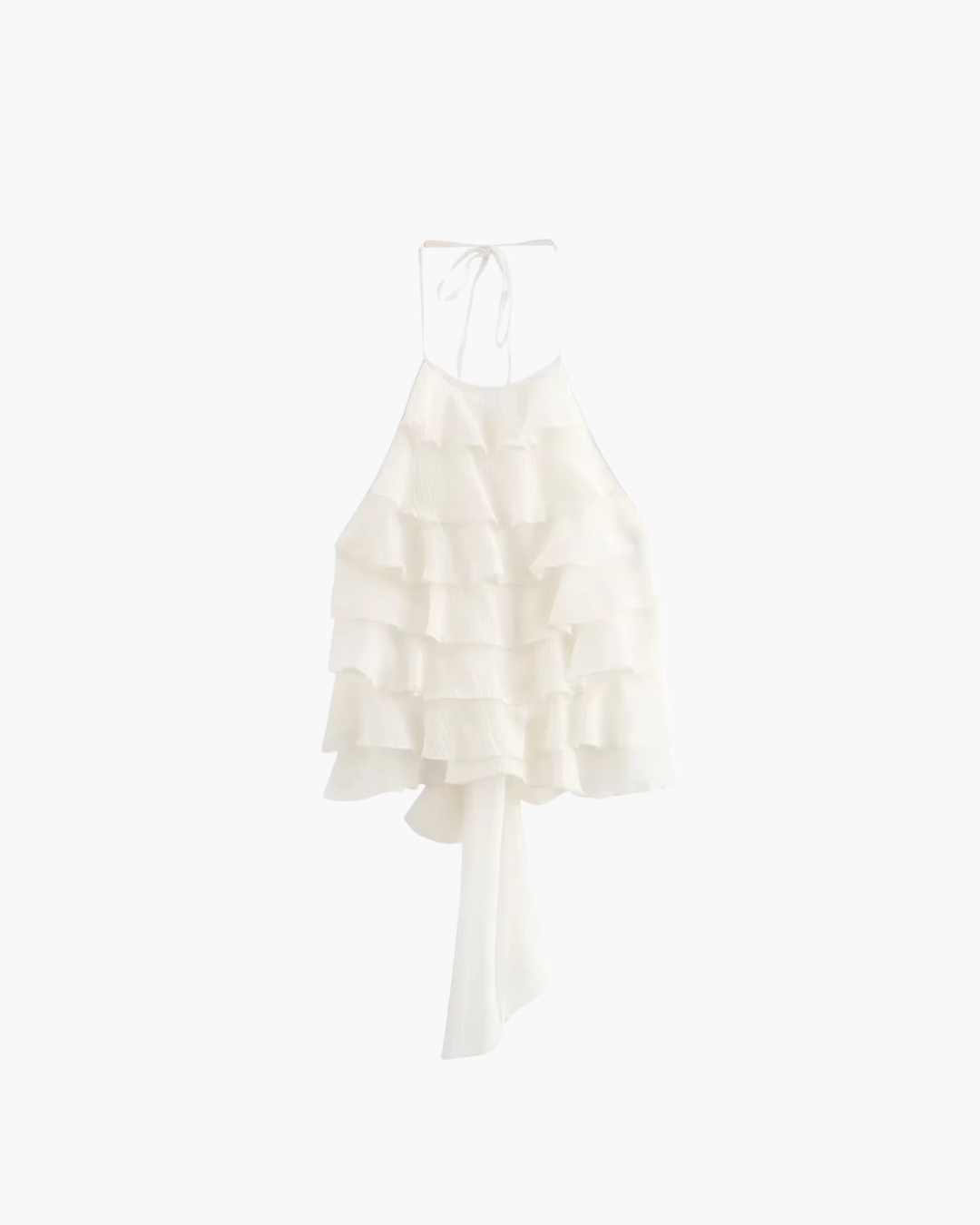 Haltertop met Ruches en Open Rug voor Dames