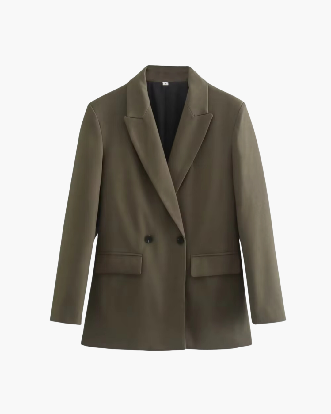 Chique Elegante Bruine Dubbele Knoop Blazer voor Dames