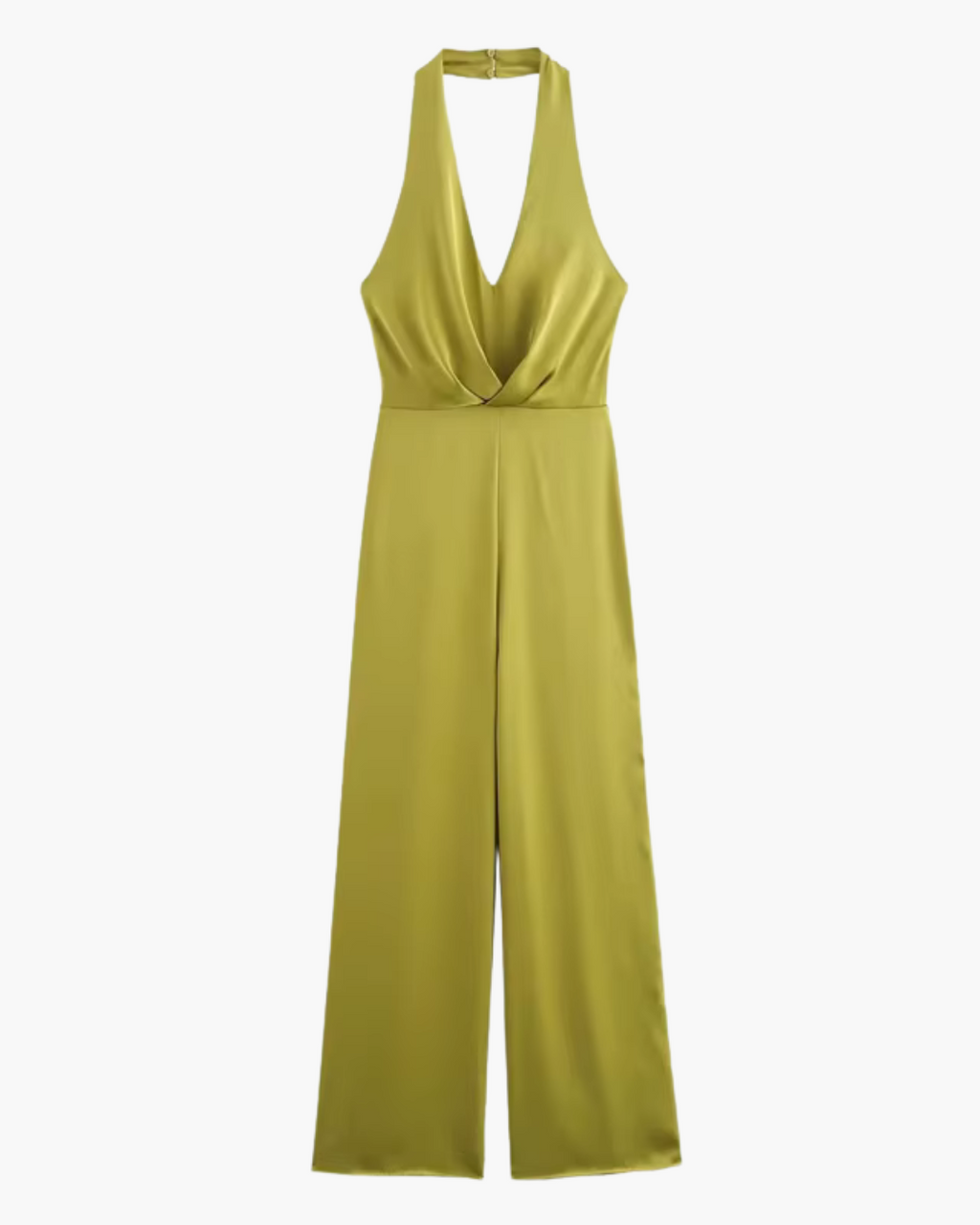 Elegante Olijfgroene Halter Jumpsuit voor Dames