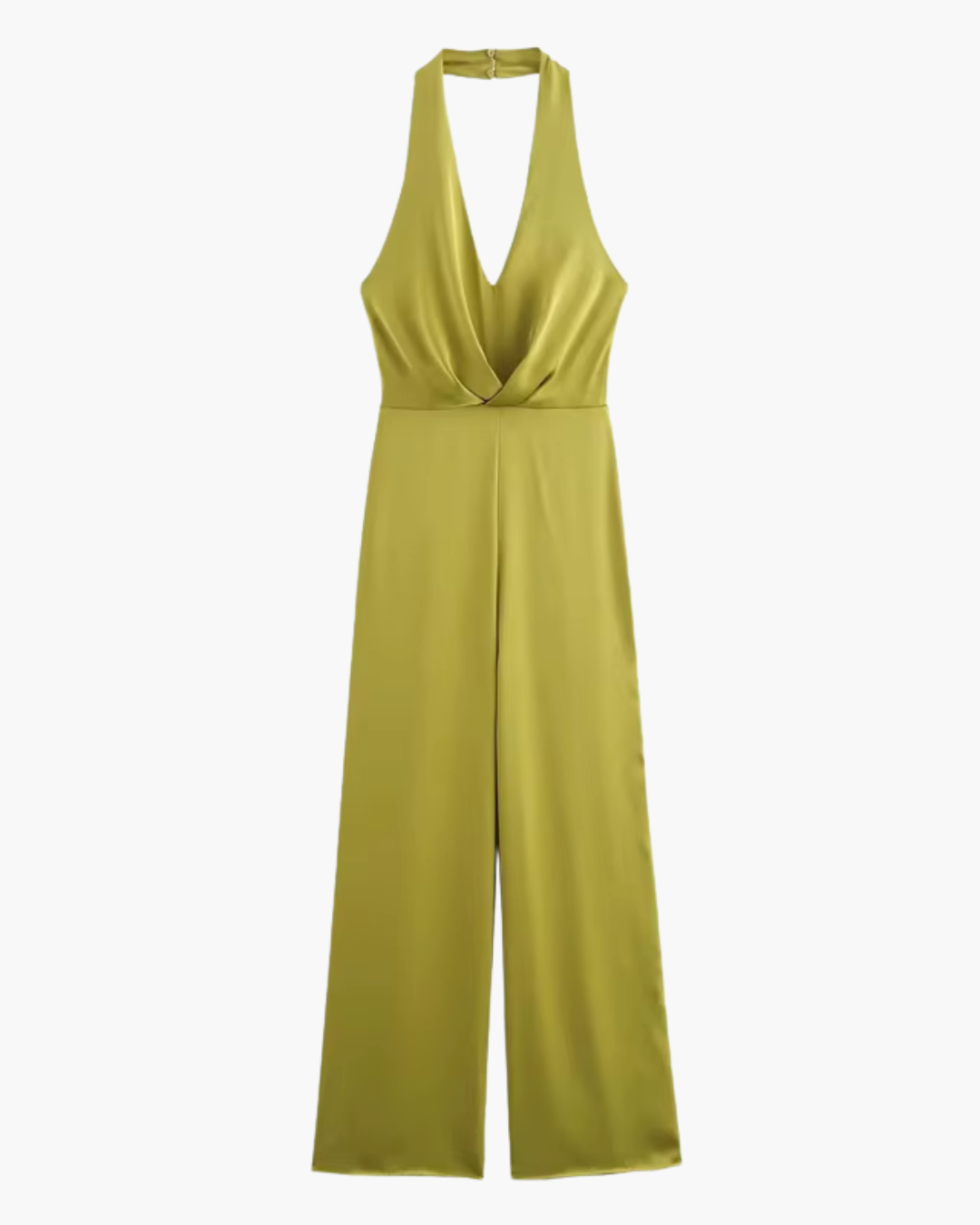 Elegante Olijfgroene Halter Jumpsuit voor Dames
