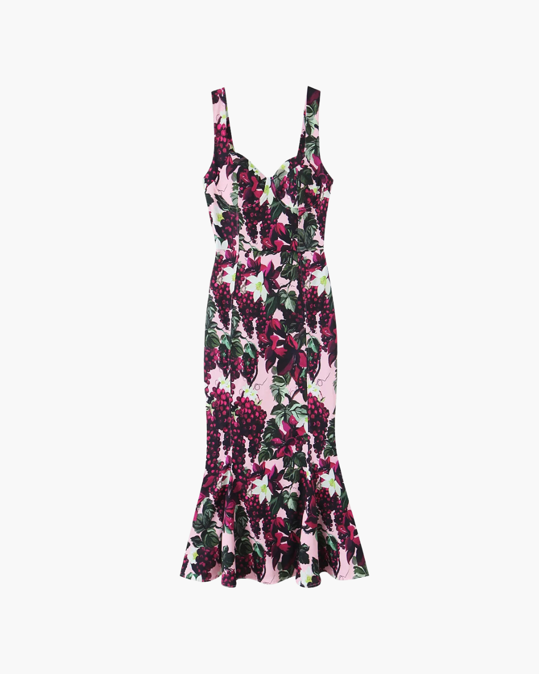 Paarse Bloemenprint Cami Jurk met Corsetlook voor Dames