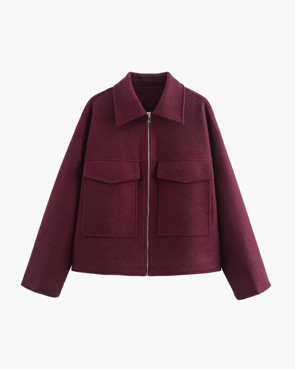 Retro Korte Damesjas met Lange Mouwen en Kraag voor Dames