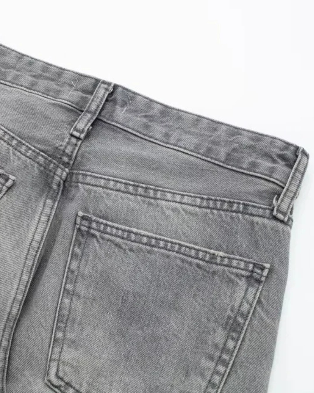 Grijze Spijkerbroek met Rechte Pasvorm voor Dames