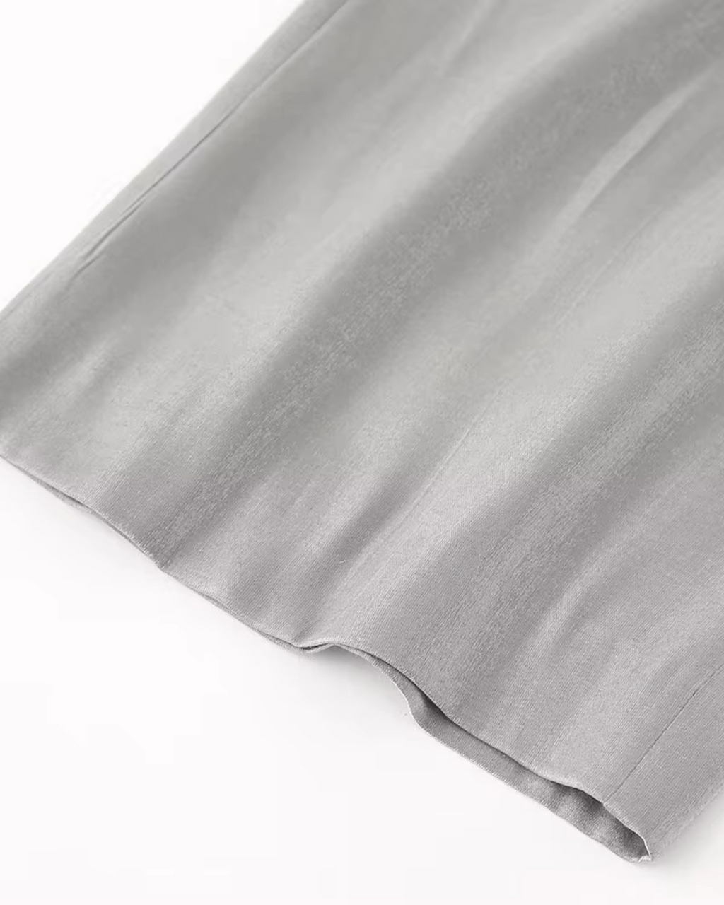 Satijnen Grijze Tweedelige Blazer en Broek Set voor Dames