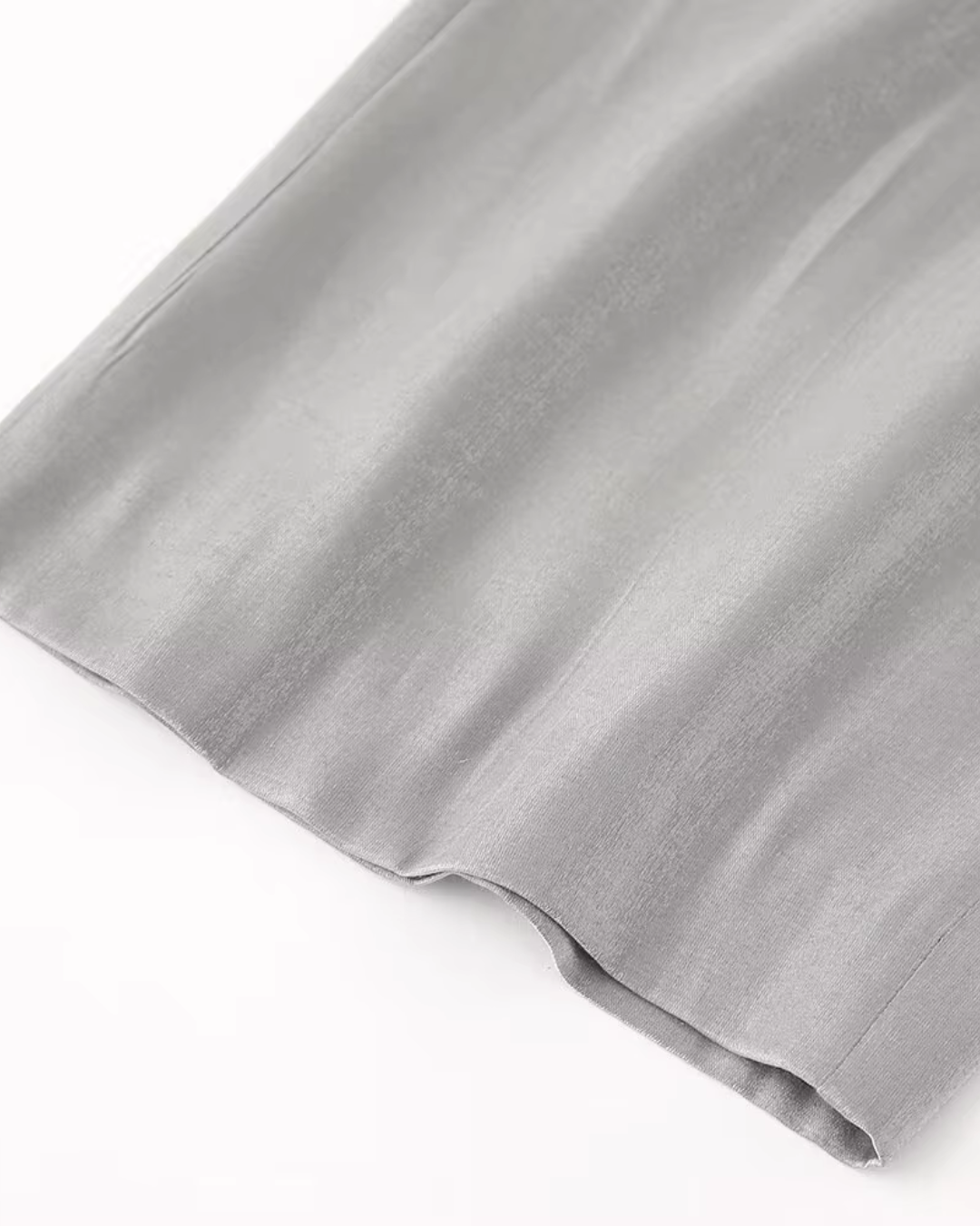 Satijnen Grijze Tweedelige Blazer en Broek Set voor Dames