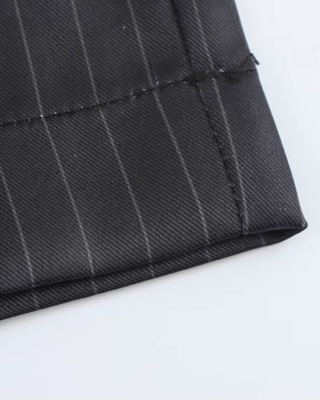 Gestreepte Zwarte Tweedelige Blazer en Broek Set voor Dames