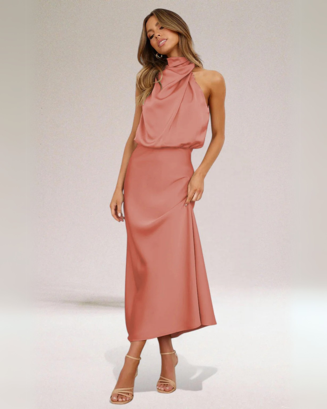 Satijnen Lange Maxi Jurk  voor Dames