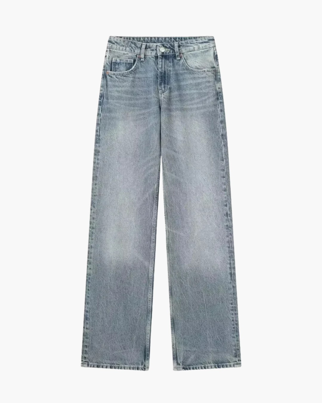 Blauwe Spijkerbroek met Rechte Pasvorm voor Dames