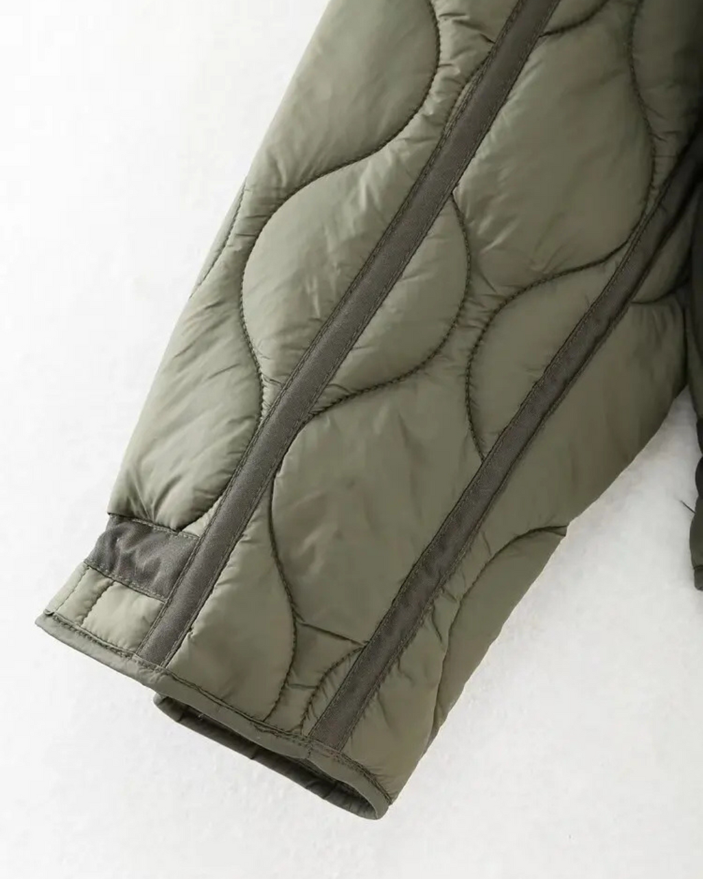 Katoenen Winterjas  met Trekkoord en Hoge Kraag voor Dames