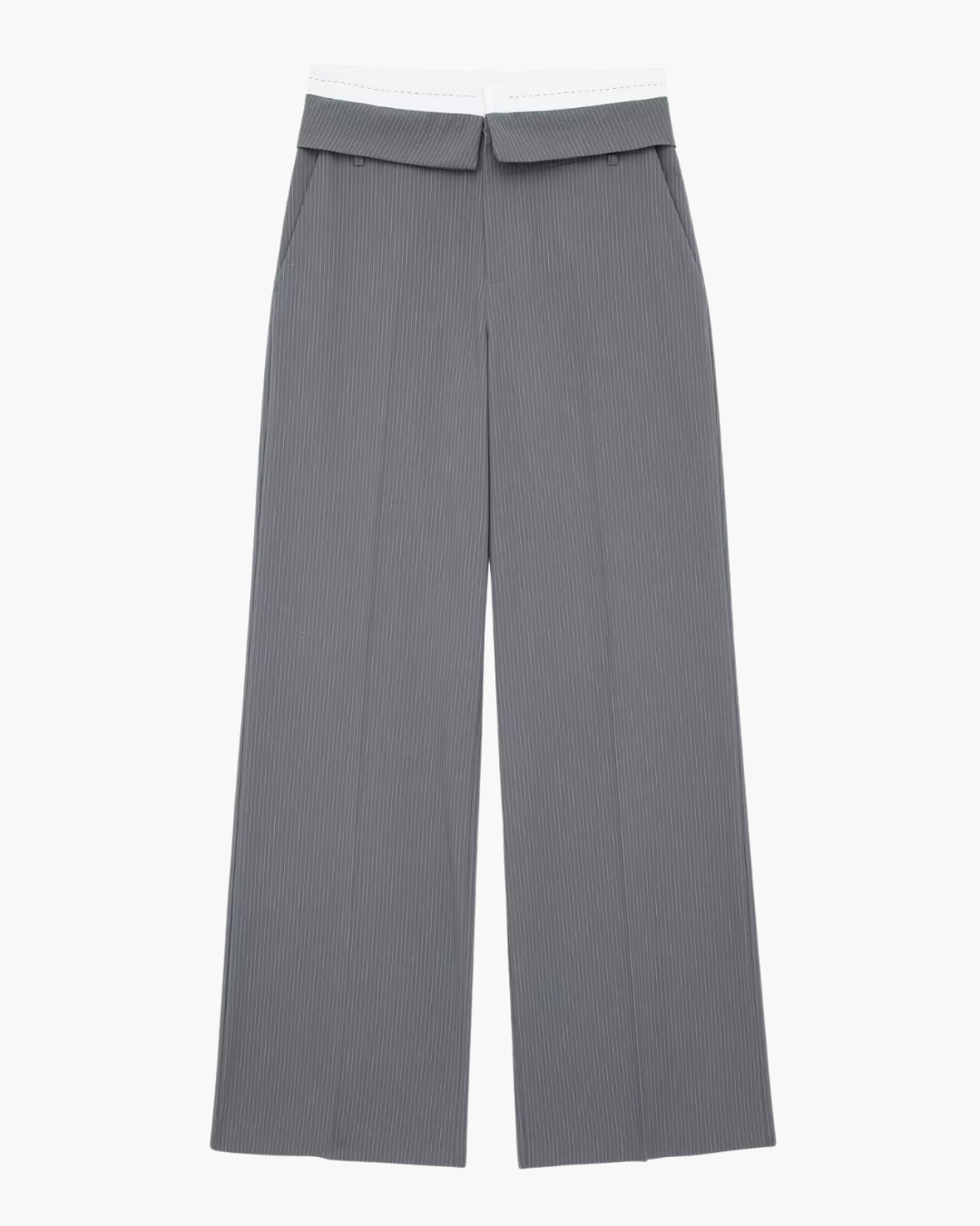 Gestreept Kort Vest met Wijde Broek Set voor Dames