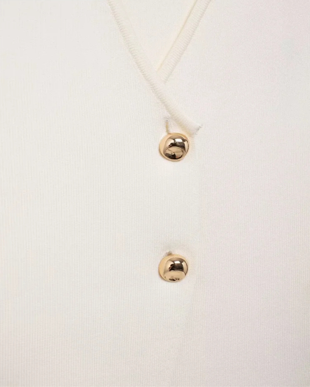 Gebreid Mouwloos V-Hals Vest met Gouden Knopen voor Dames